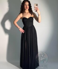 Alternative view of فستان أسود لامع على طراز إلسا Frozen🖤