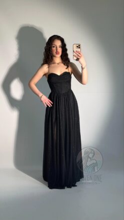 Alternative view of فستان أسود لامع على طراز إلسا Frozen🖤