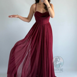 فستان خمري لامع على طراز إلسا Frozen