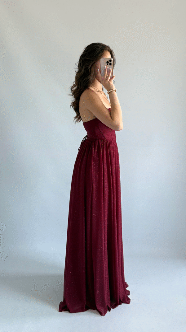 elsa-simli-abiye-bordo-494-b3 فستان خمري لامع على طراز إلسا Frozen