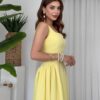 فستان هيلدي المطوي بلون الشمس💛