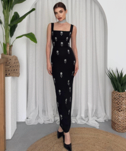 فستان Ners بتفاصيل الأحجار اللامعة🖤