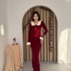 فستان سورا ياقة بَيبي – خمري