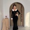 فستان سورا ياقة بَيبي – أسود
