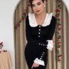 فستان سورا ياقة بَيبي – أسود