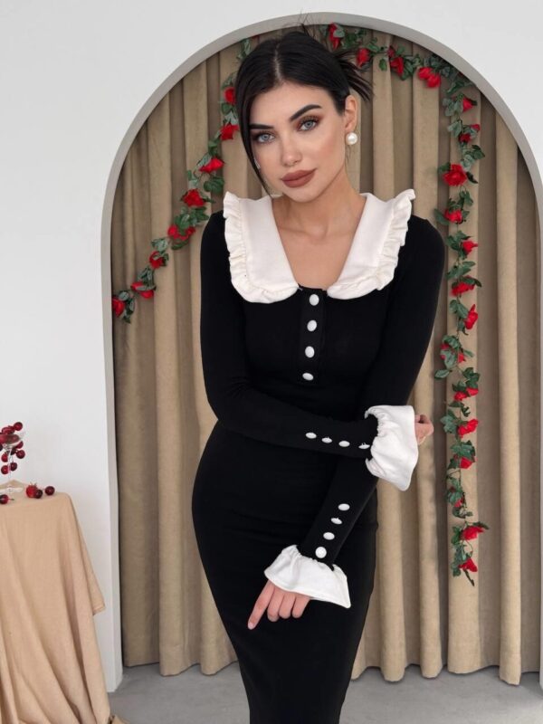 sura-bebe-yaka-elbise-28288 فستان سورا ياقة بَيبي – أسود