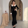 فستان سورا ياقة بَيبي – أسود