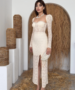 Alternative view of فستان سيينا الدانتيل بيج