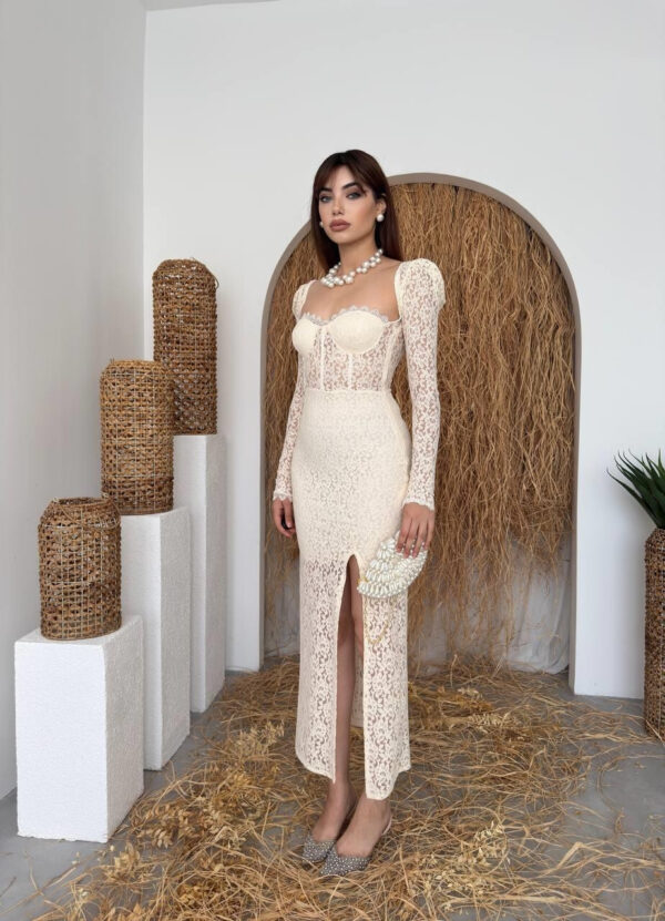فستان سيينا الدانتيل بيج
