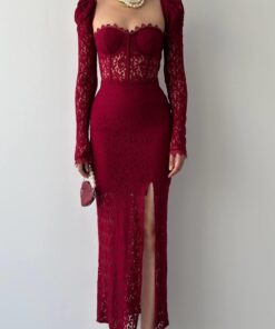 Alternative view of فستان سيينا الدانتيل الخمري