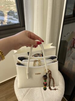 ⁦شنطة V’SHINE الجلدية – كلاسيك وايت🤍⁩ - الصورة ⁦5⁩