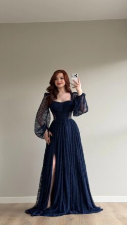 Alternative view of فستان "الملكة" الكحلي المزود بالكورسيه 💙