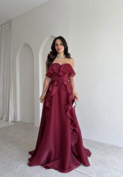 ⁦فستان فيولا الخمري ♥️⁩ - الصورة ⁦3⁩